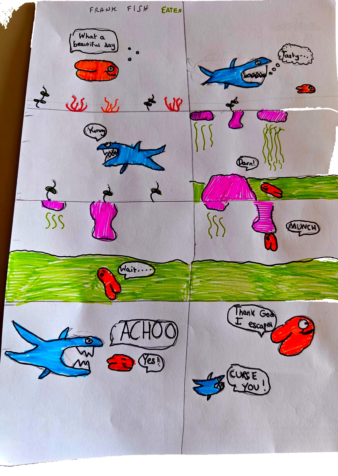 Eaten comic starring Frank Fish