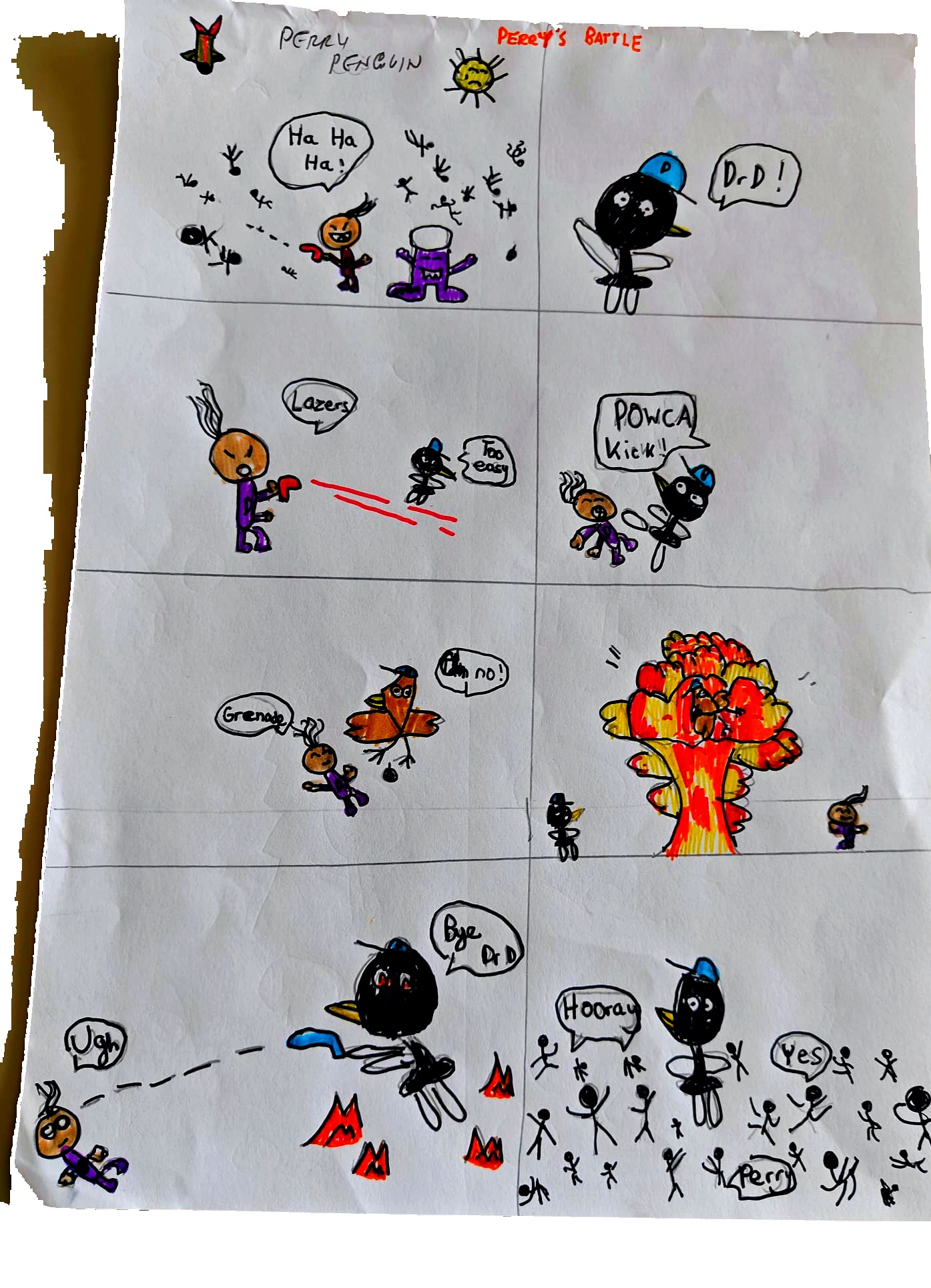 Perry's Battle comic starring Perry Penguin